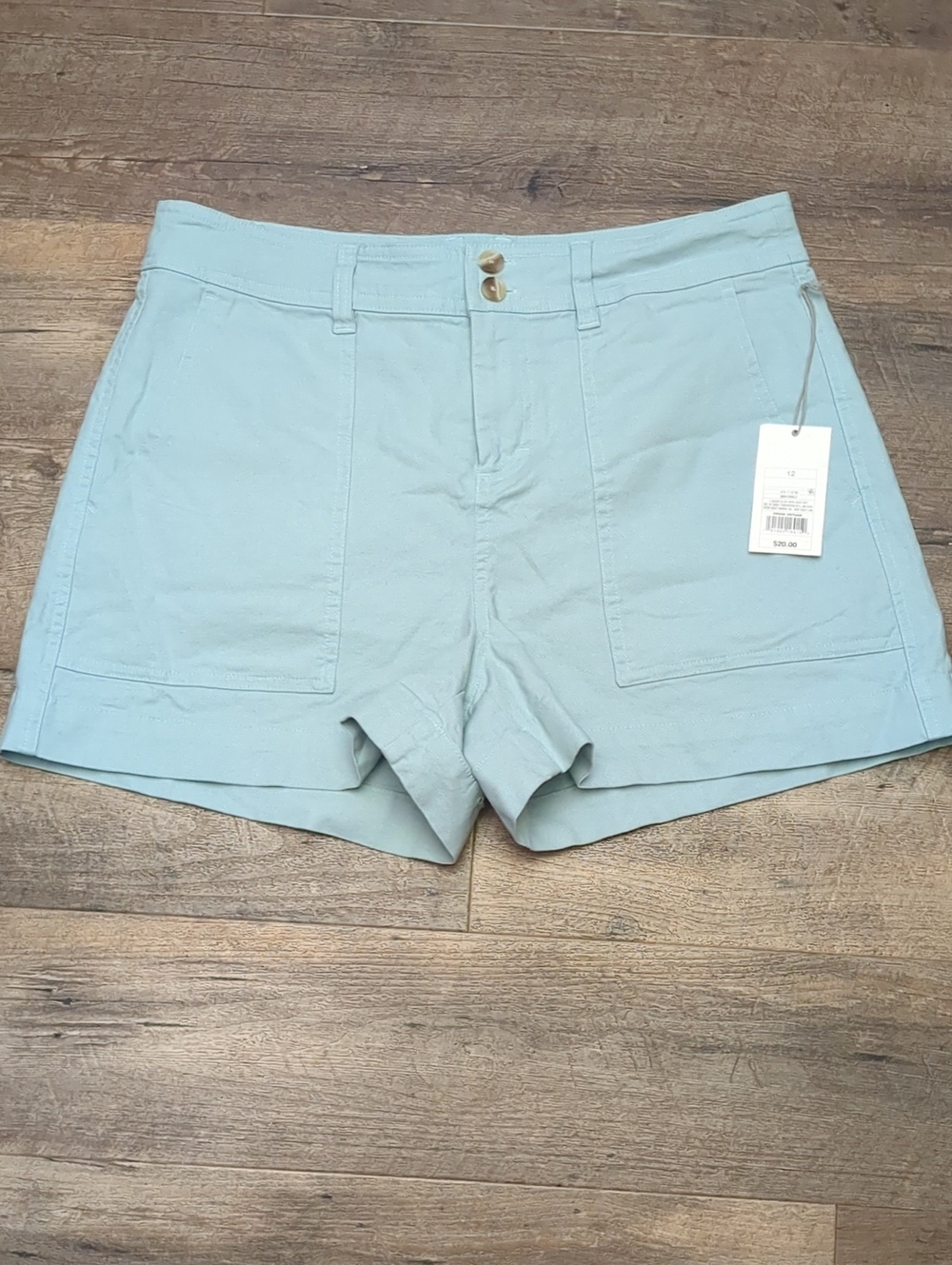 a new day High-Waist Light Blue/Teal Casual Cotton Shorts